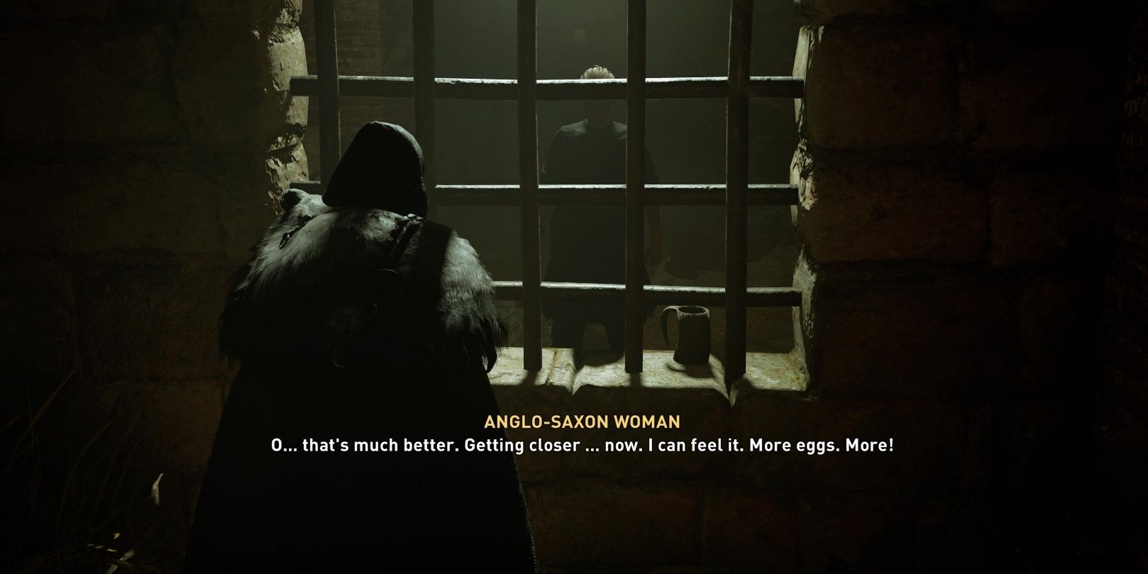 Woman asking for viper eggs in Assassin's Creed Valhalla.