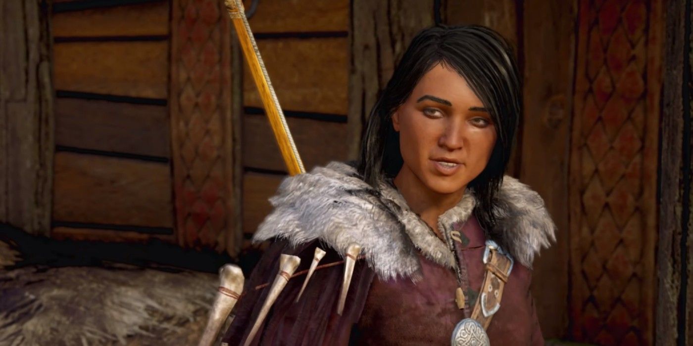 Petra talking to Eivor In Assassin's Creed Valhalla with a smug expression.