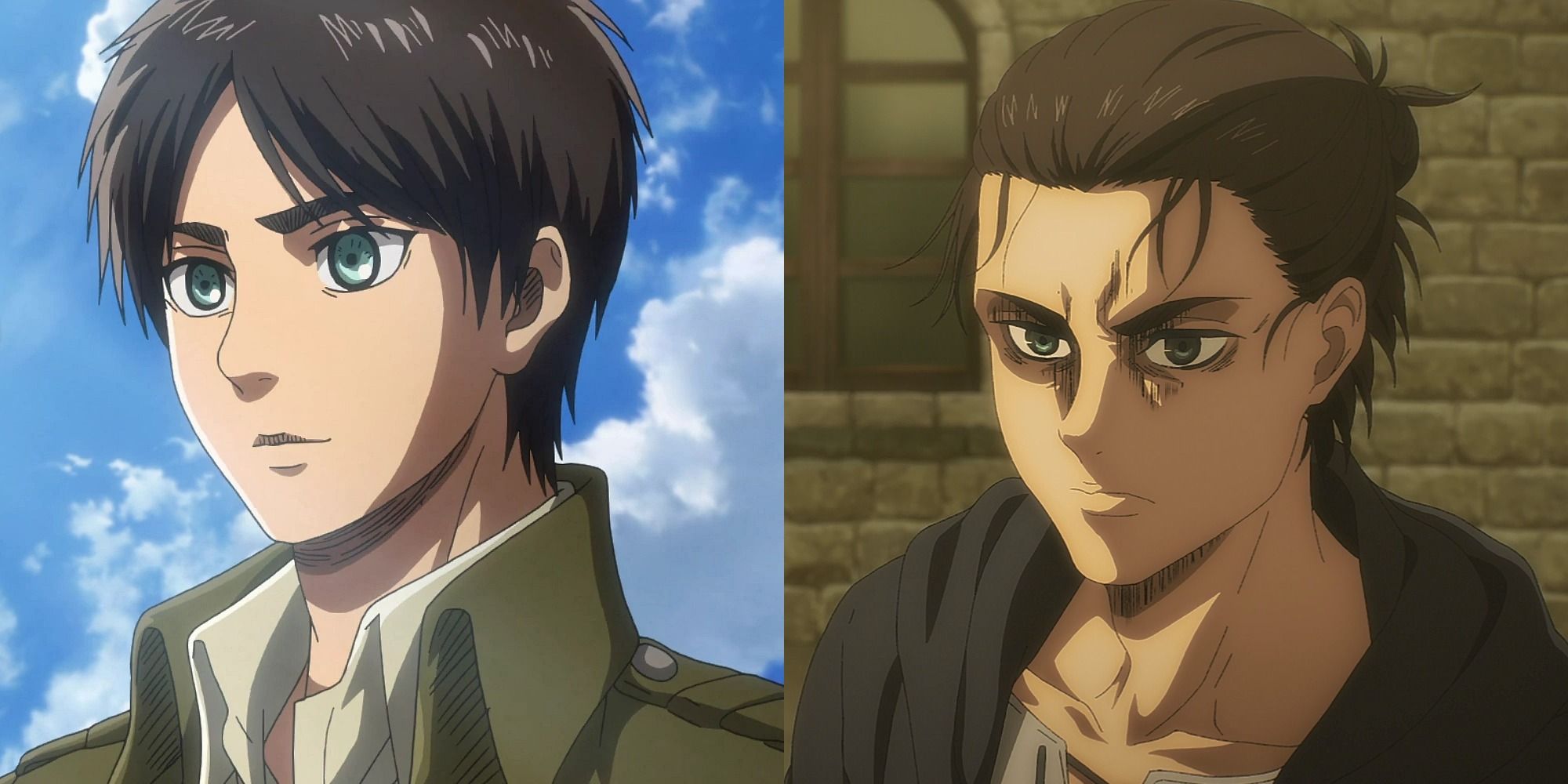 Side by side images of Yeager from Attack on Titan