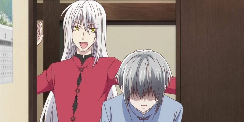 Ayame leads an embarrassed Yuki