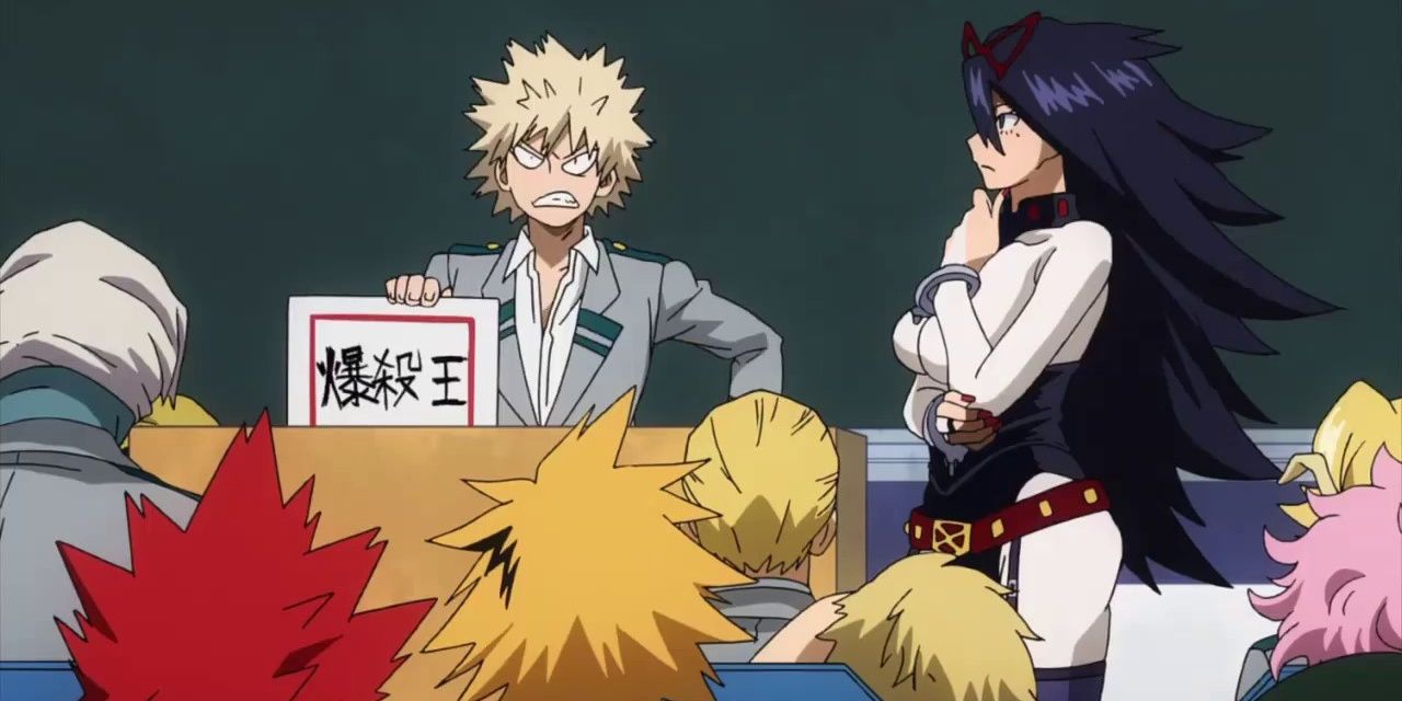 Bakugo Showing His Hero Names