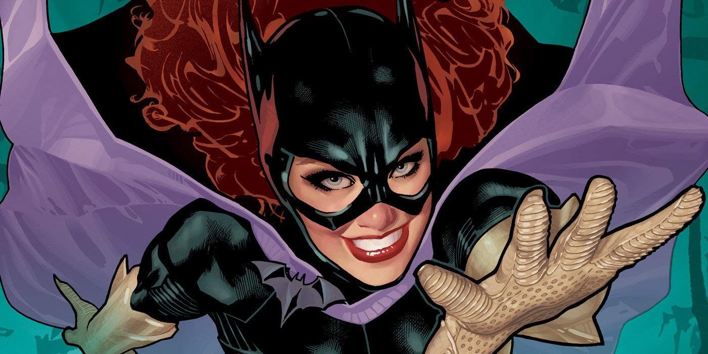 Batgirl flying and smiling in DC Comics