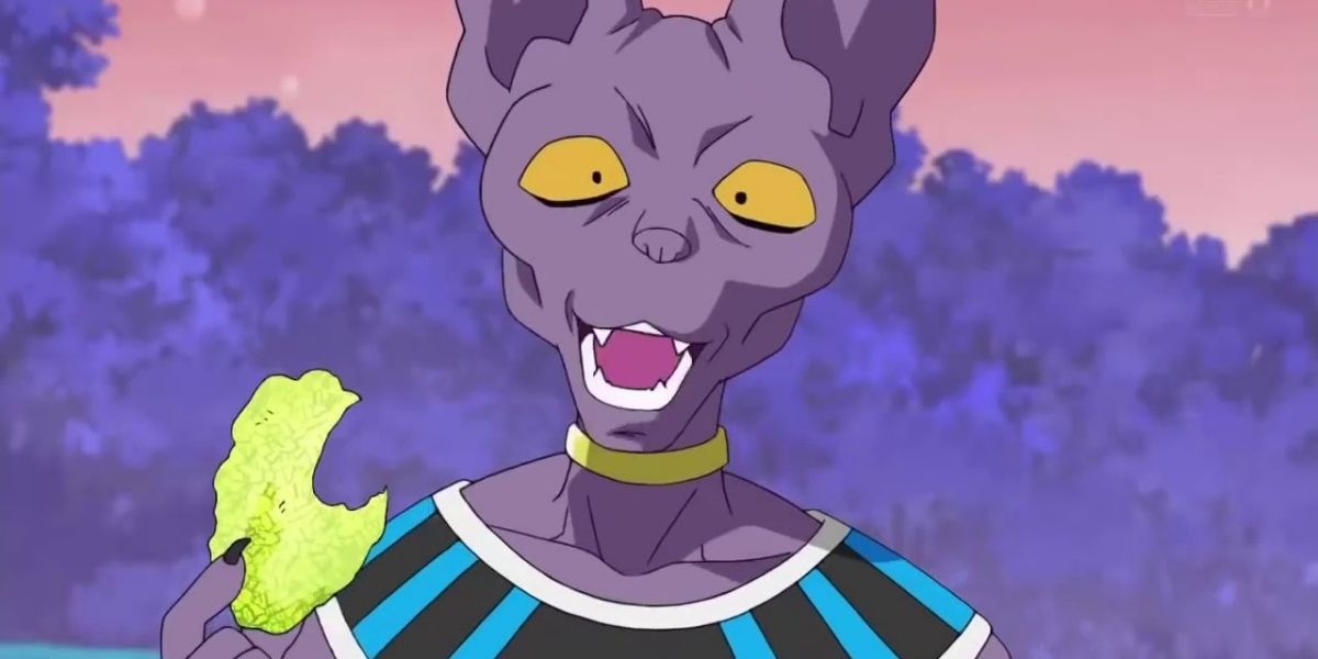 Beerus eats lettuce and loves it in the Dragon Ball anime.