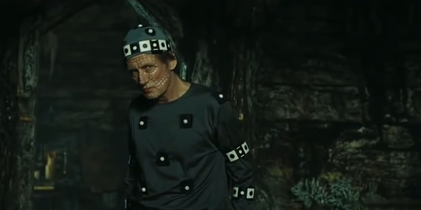 Bill Nighy in a motion-capture suit for Pirates Of The Caribbean At World's End
