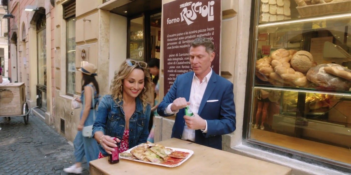 Bobby Flay and Giada de laurentiis in Bobby and Giada in Italy