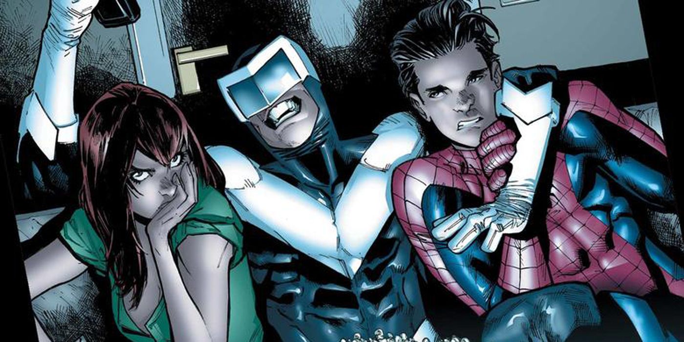 Boomerang with Spider-Man and Mary Jane.