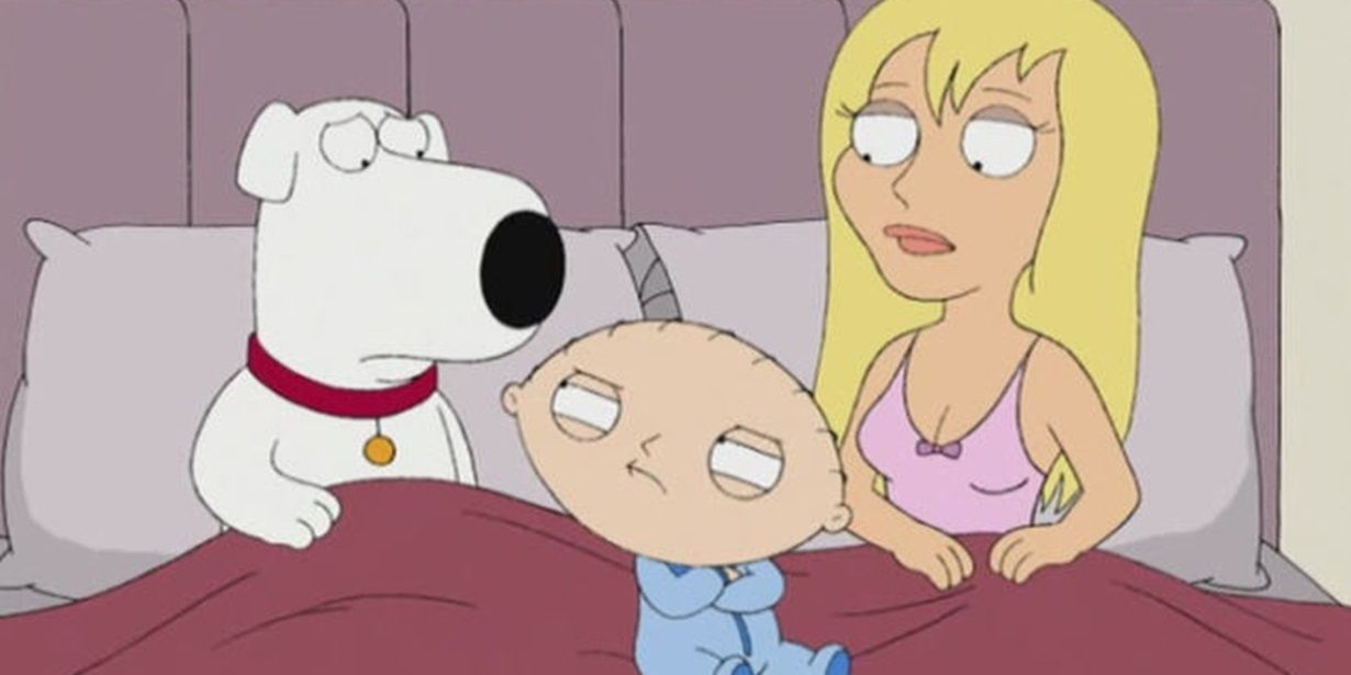 Brian, Jillian, and Stewie in Family Guy.