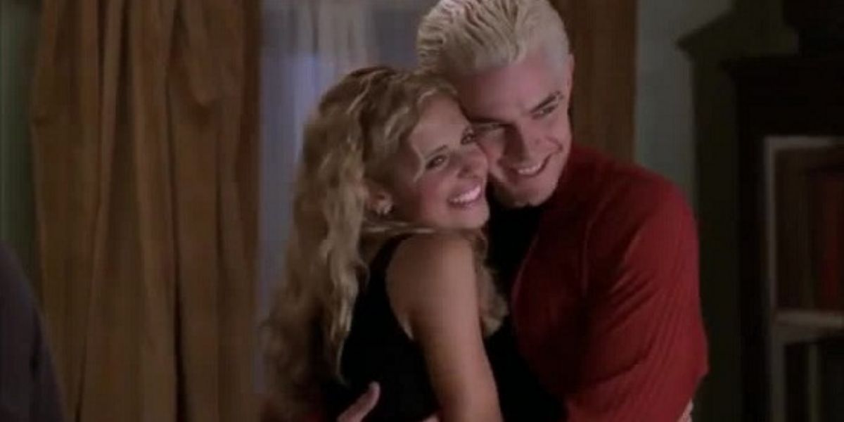 Buffy and Spike cheek to cheek