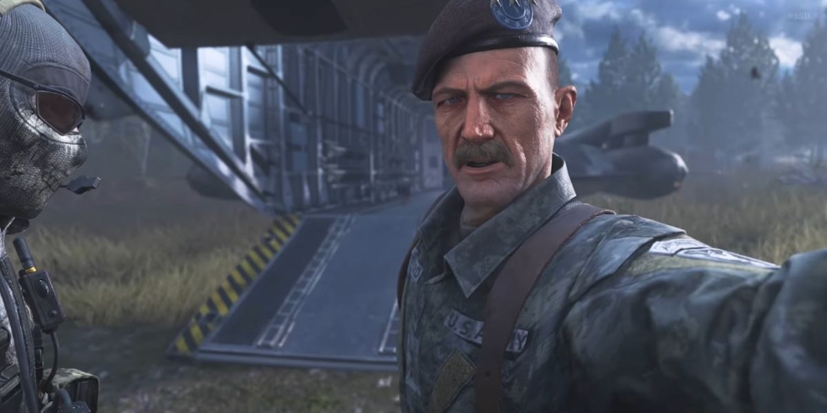 General Shepher approaching the camera with his arm reached out