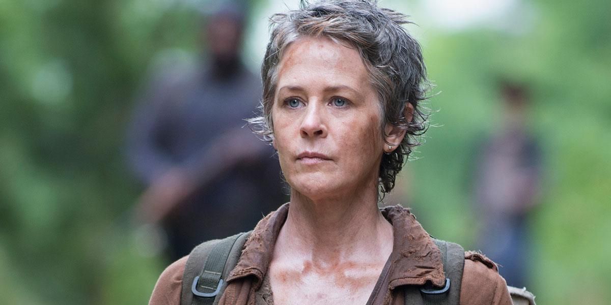 Carol stares stonily ahead in The Walking Dead