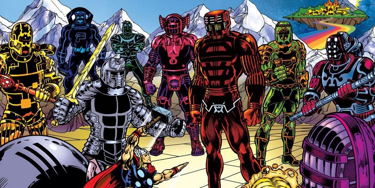 Thor faces against a group of Celestials