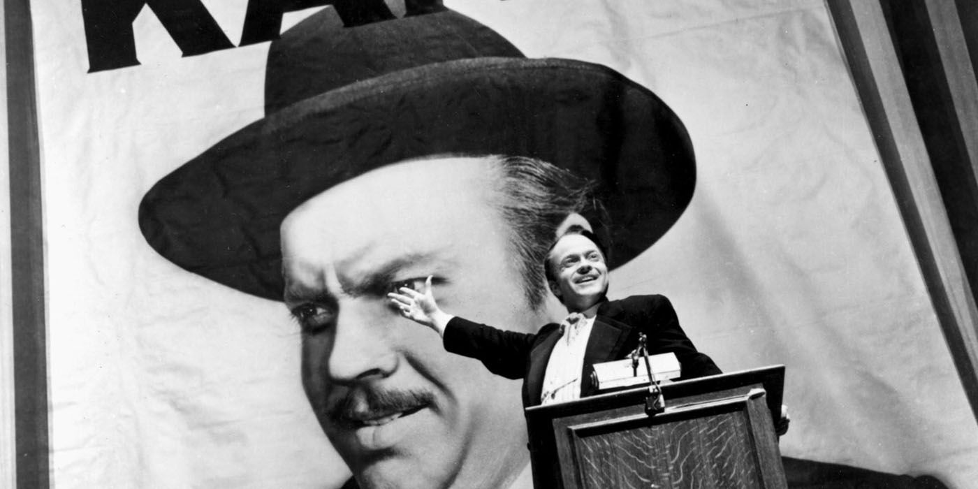 Charles Foster Kane on stage in Citizen Kane.