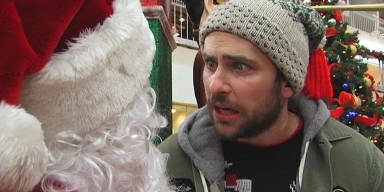 Charlie threatens a mall Santa in It's Always Sunny