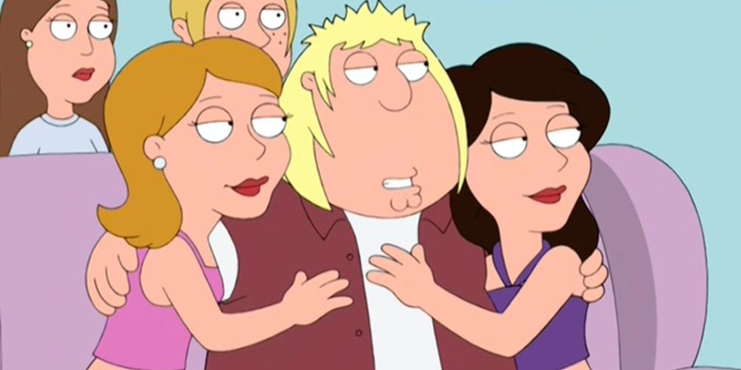 Chris with two girls in Family Guy