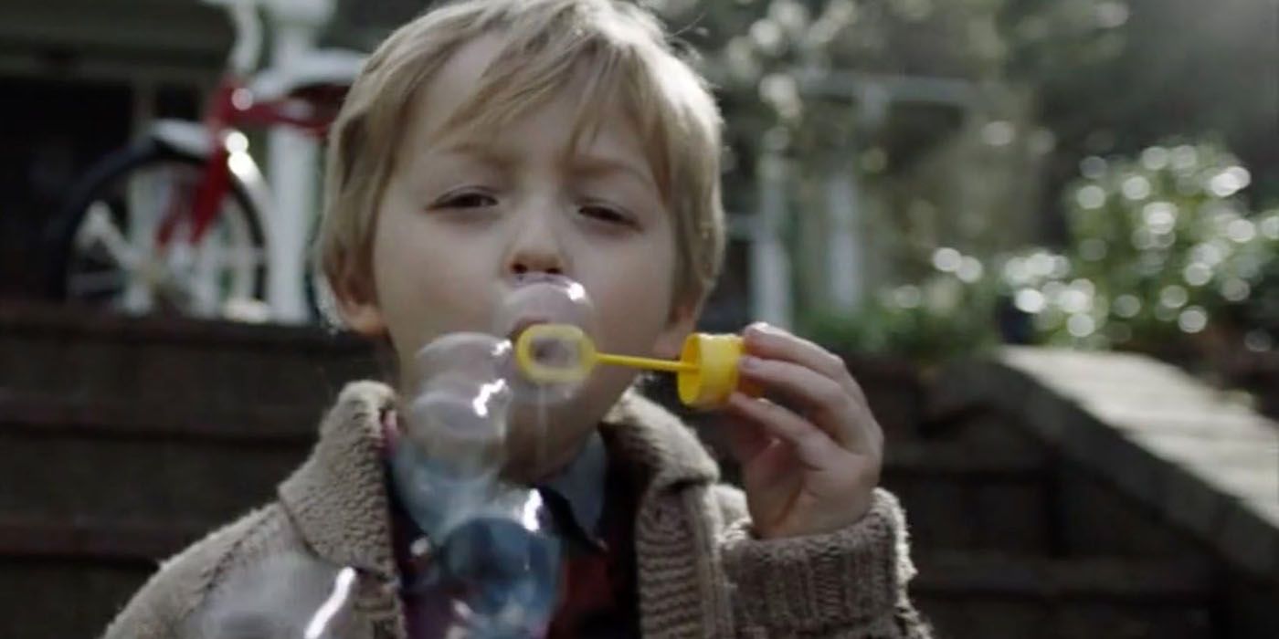 Christian Convery blowing bubbles as David on Legion.