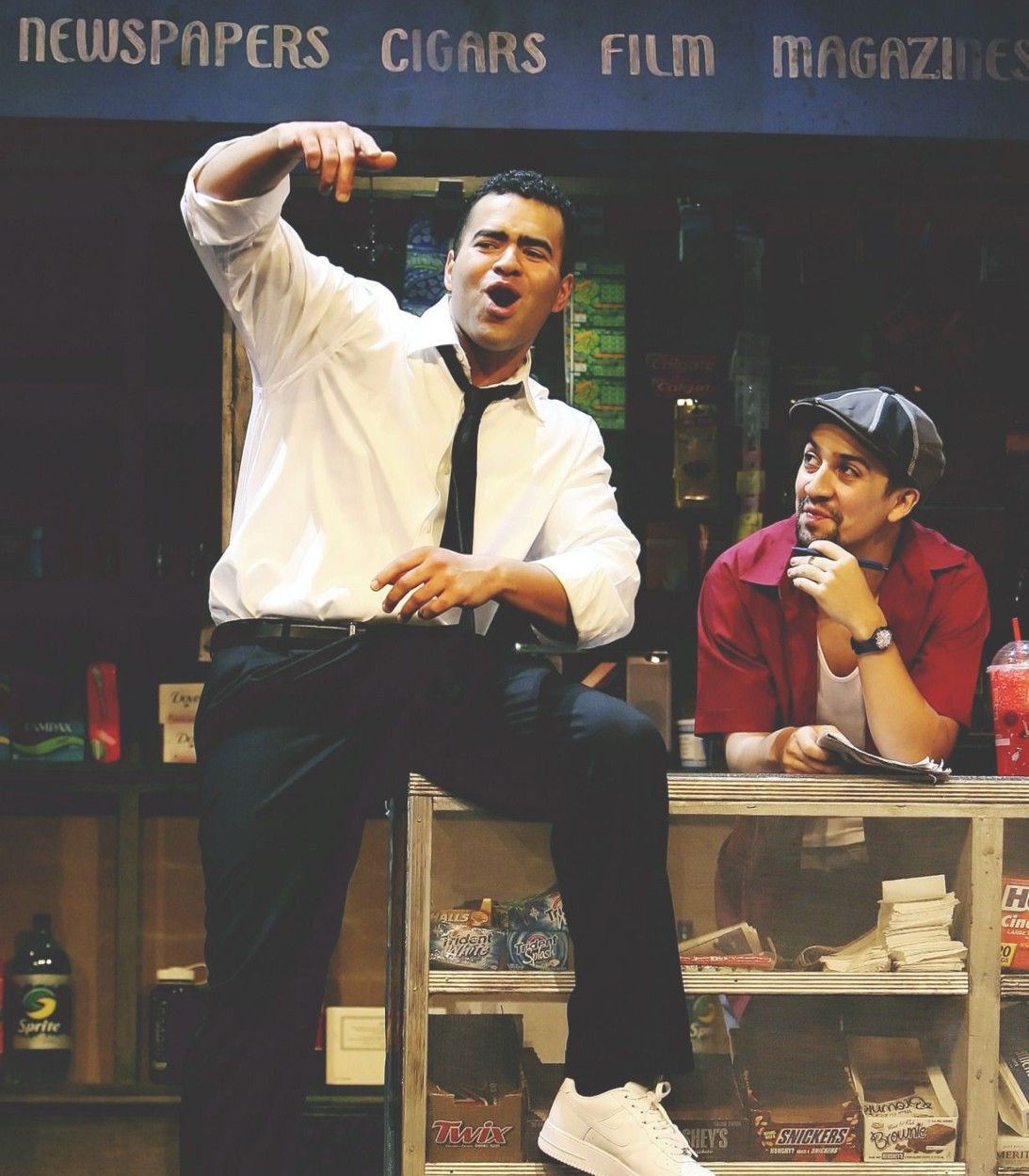 Christopher Jackson and Lin-Manuel Miranda in In the Heights Broadway VERTICAL