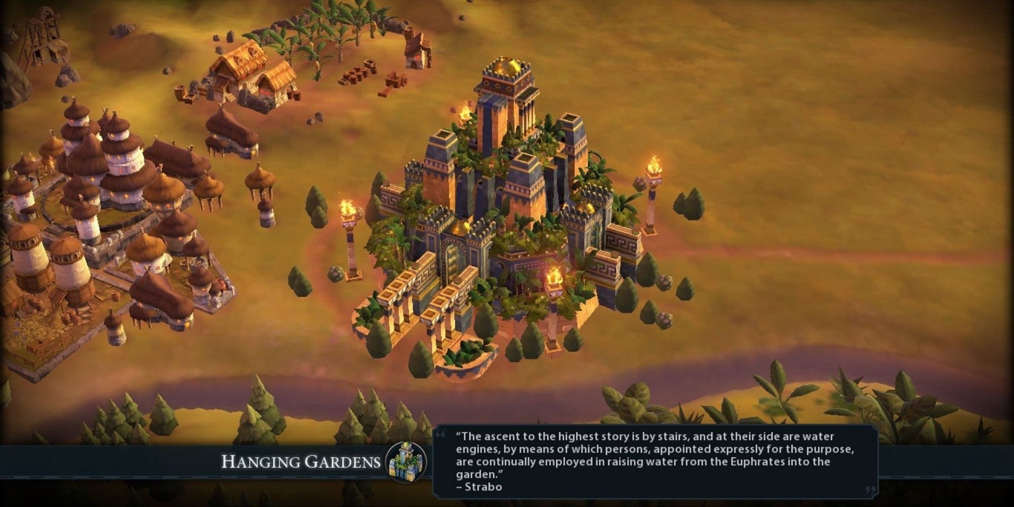 The hanging gardens as seen in Civilization 6