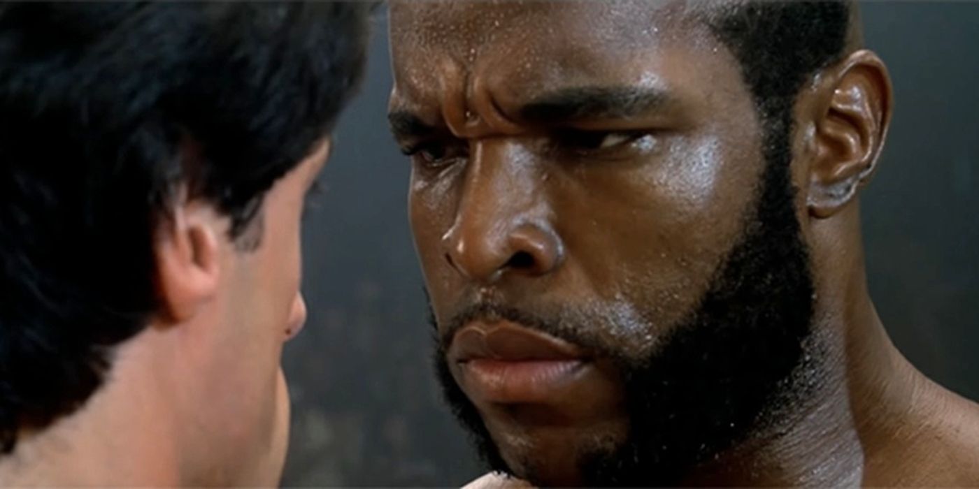 Clubber Lang staring down Rocky Balboa in Rocky III