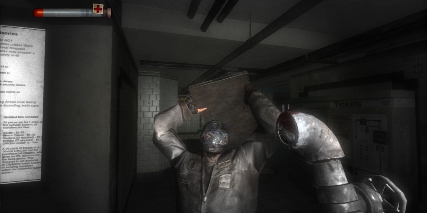 An enemy encounter in Condemned: Criminal Origins (2005)