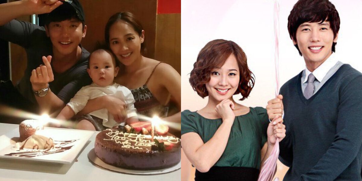 Actors Eugene and Ki Tae-Young at restaurant with their child