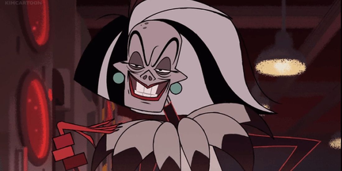 Cruella as she appears in 101 Dalmatians the series