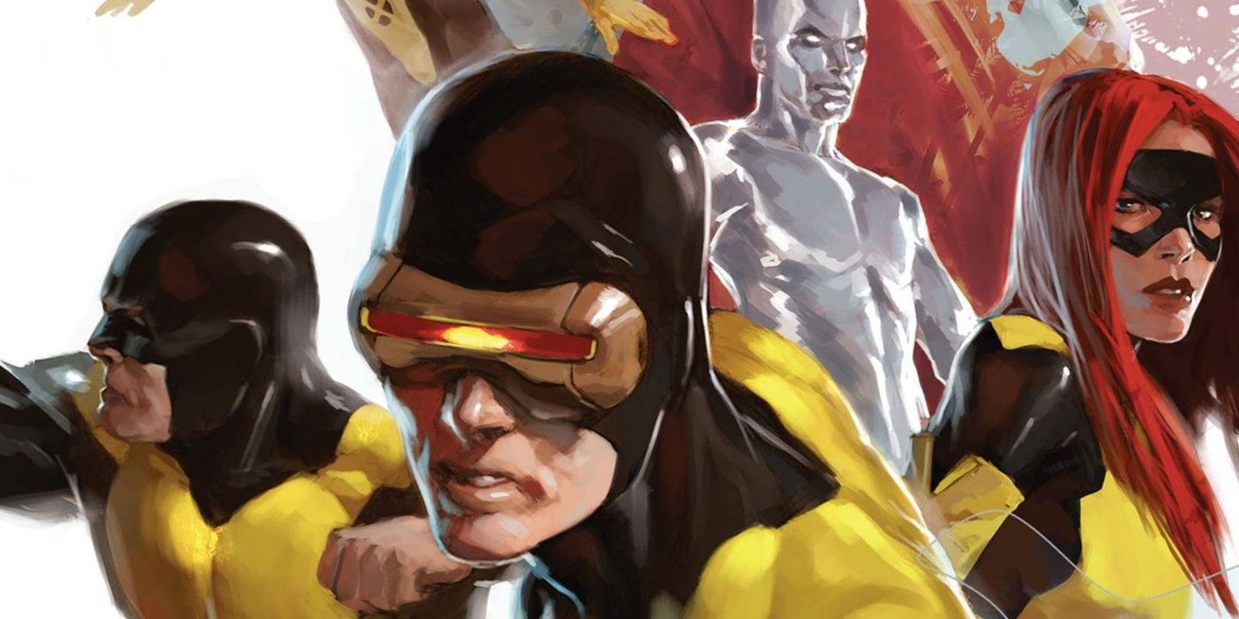 The original five X-Men in Marvel comics