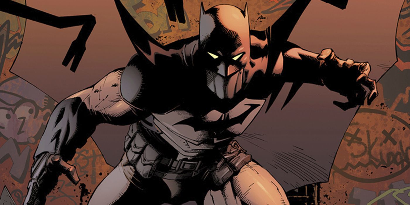 Batman on a battle pose in DC Comics.