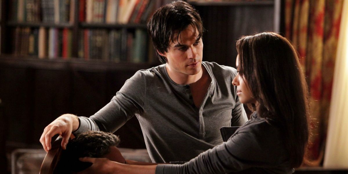 Ian Somerhalder and Kat Graham as Damon and Bonnie in The Vampire Diaries