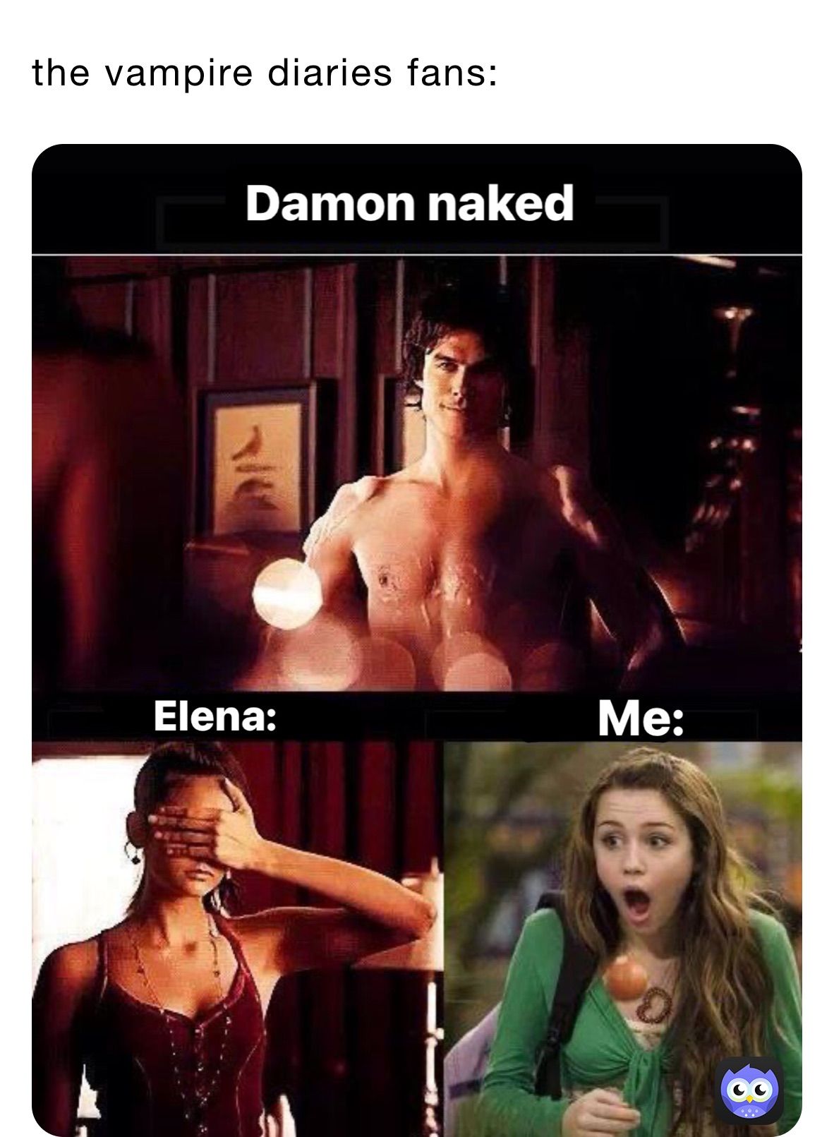 Damon meme the fans love shirtless Damon