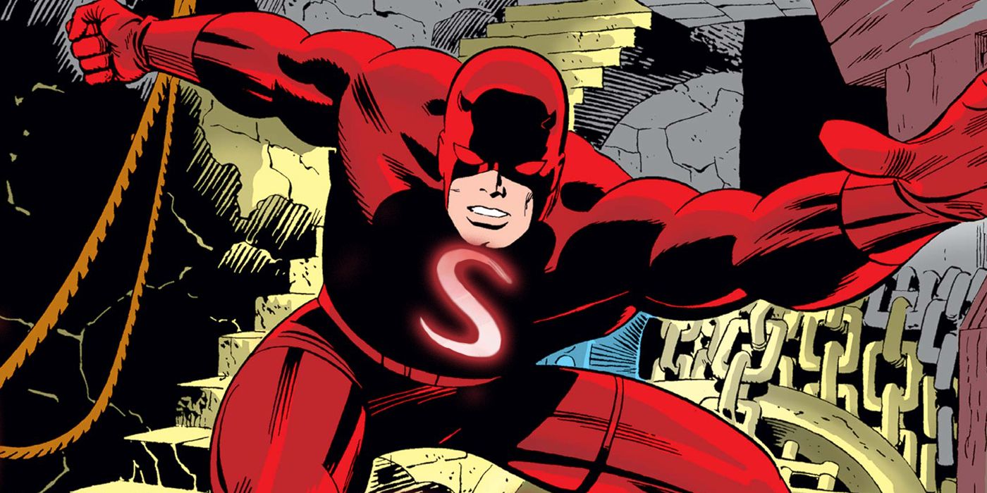 Daredevil with The Saint logo from Heroes Reborn: American Knights #1.