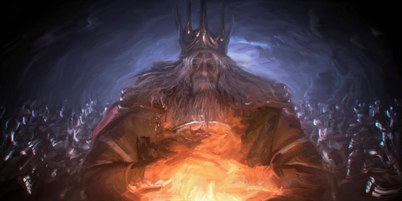Gwyn, Lord of Cinder from the introductory cutscene in Dark Souls.