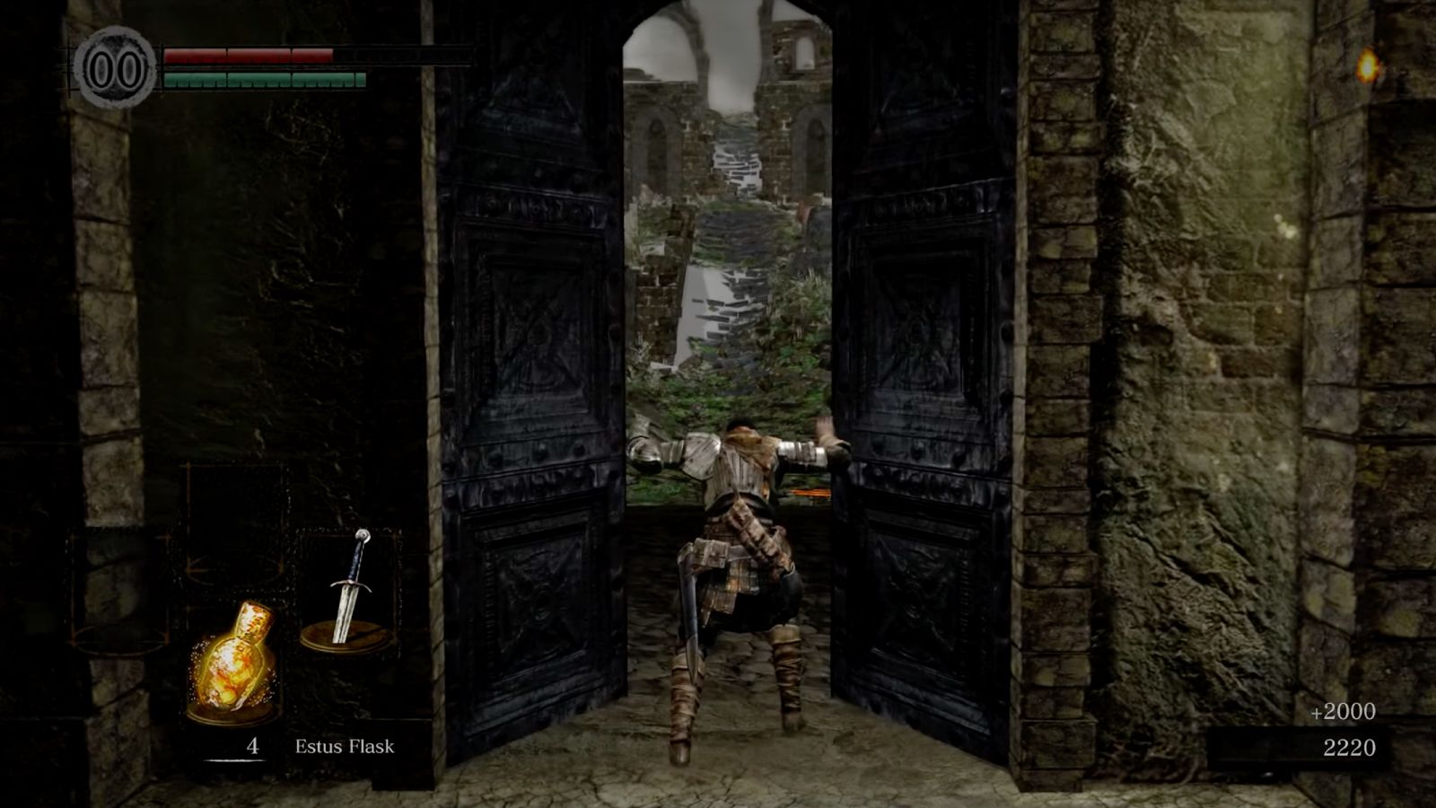 The door after defeating the Asylum Demon in Dark Souls