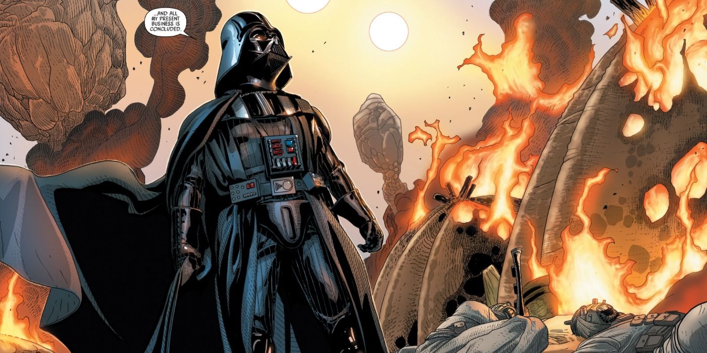 Darth Vader Slaughters tusken Raiders on Tatooine in the Darth Vader comic series.