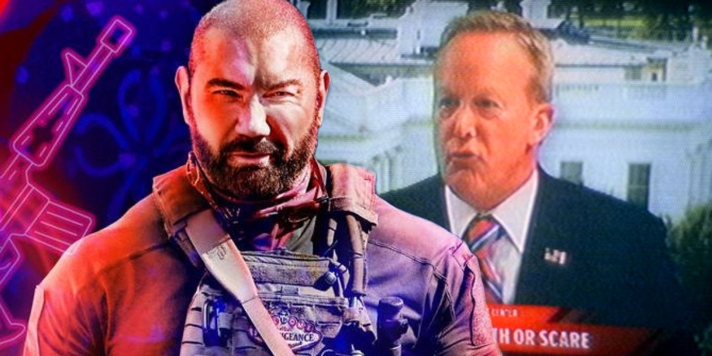 Dave Bautista as Scott and Sean Spicer in Army of the Dead