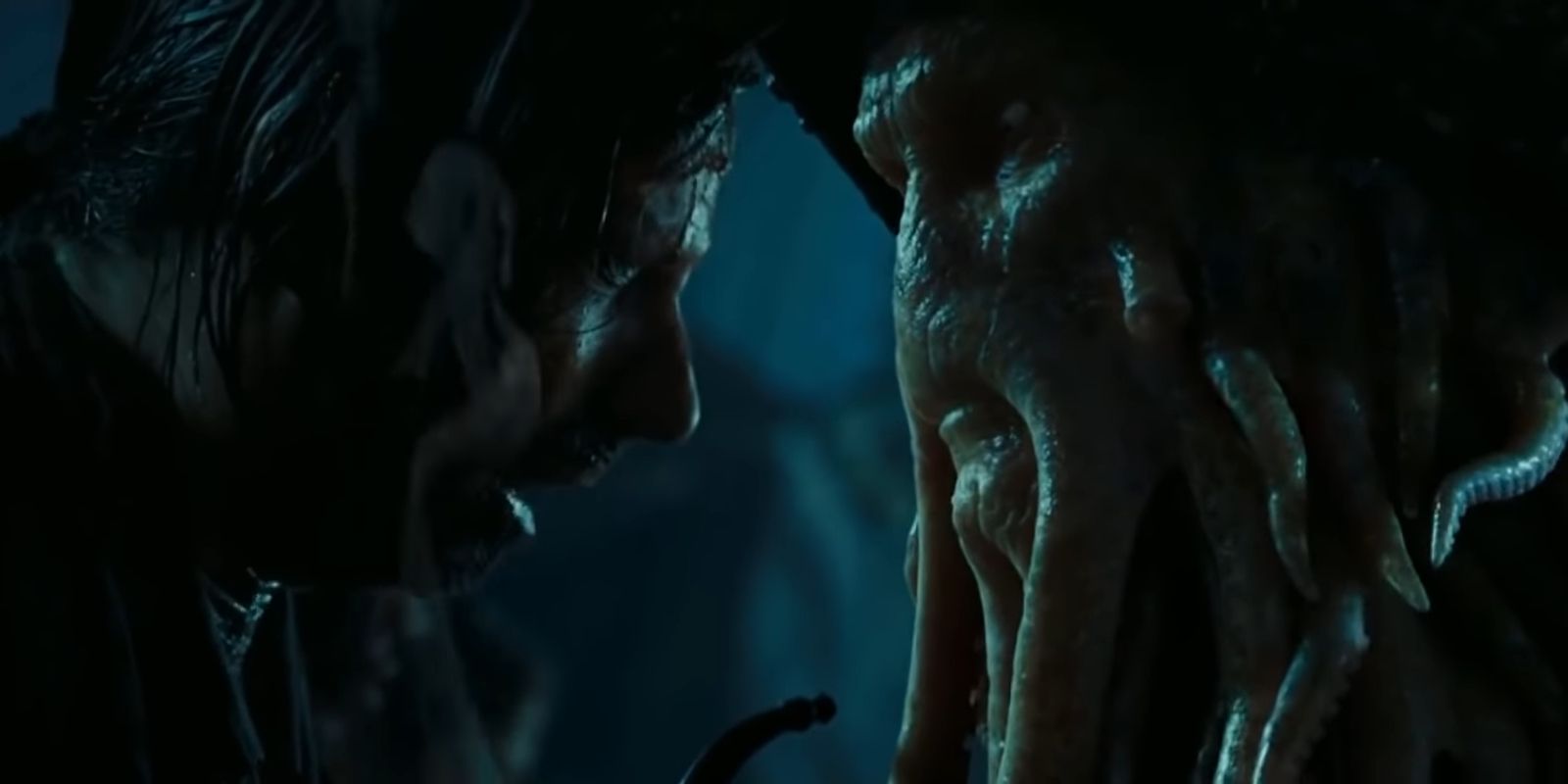 Davy Jones making his first appearance in Pirates Of The Caribbean Dead Man's Chest
