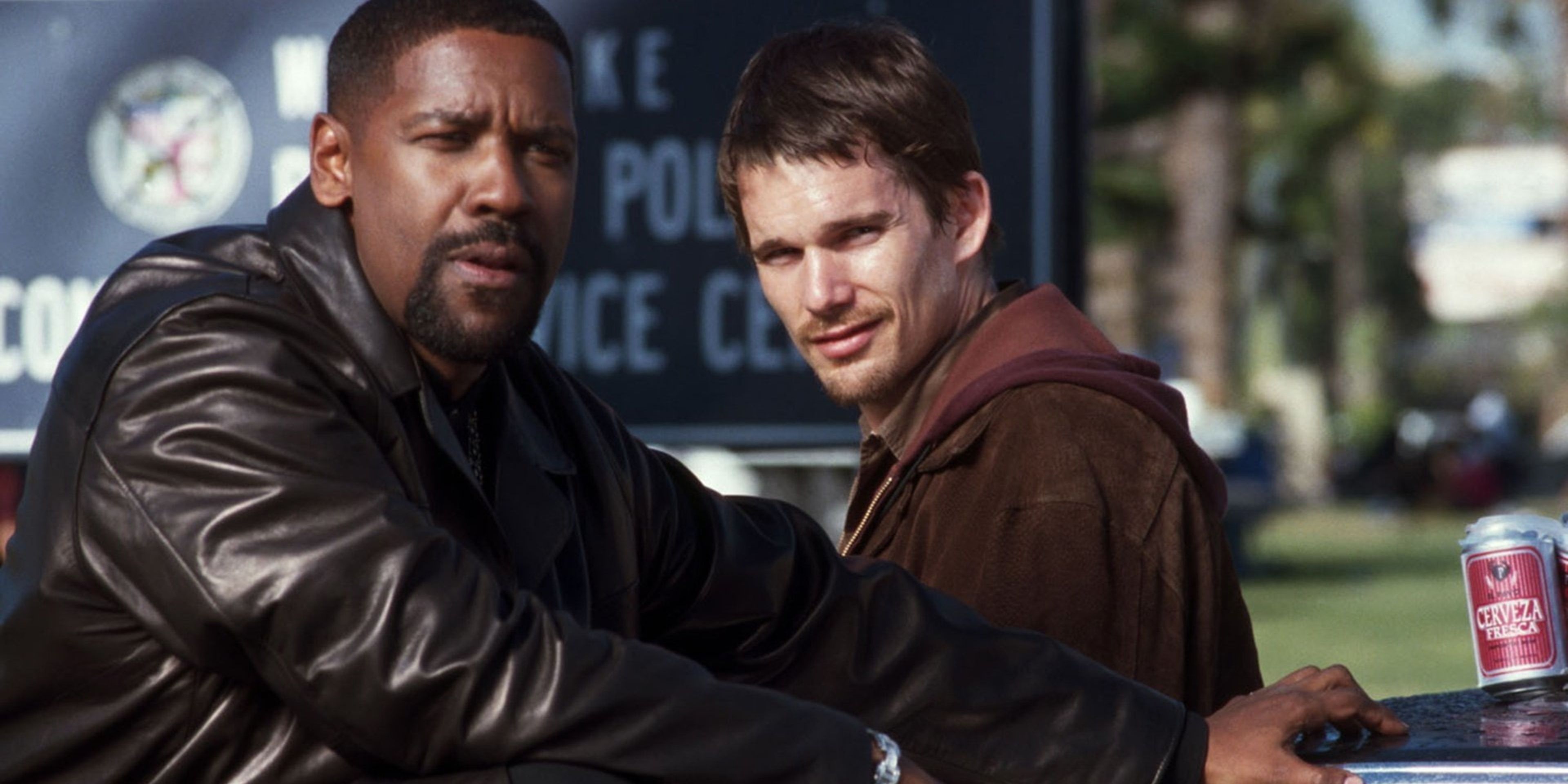 Denzel Washington and Ethan Hawke as two police detectives in Antoine Fuquas Training Day