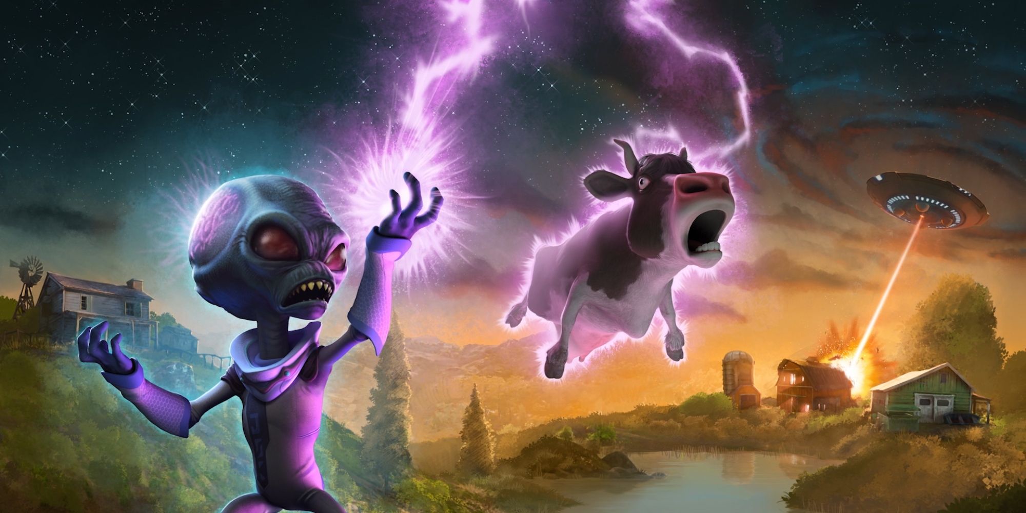 Crypto levitating a cow in Destroy All Humans
