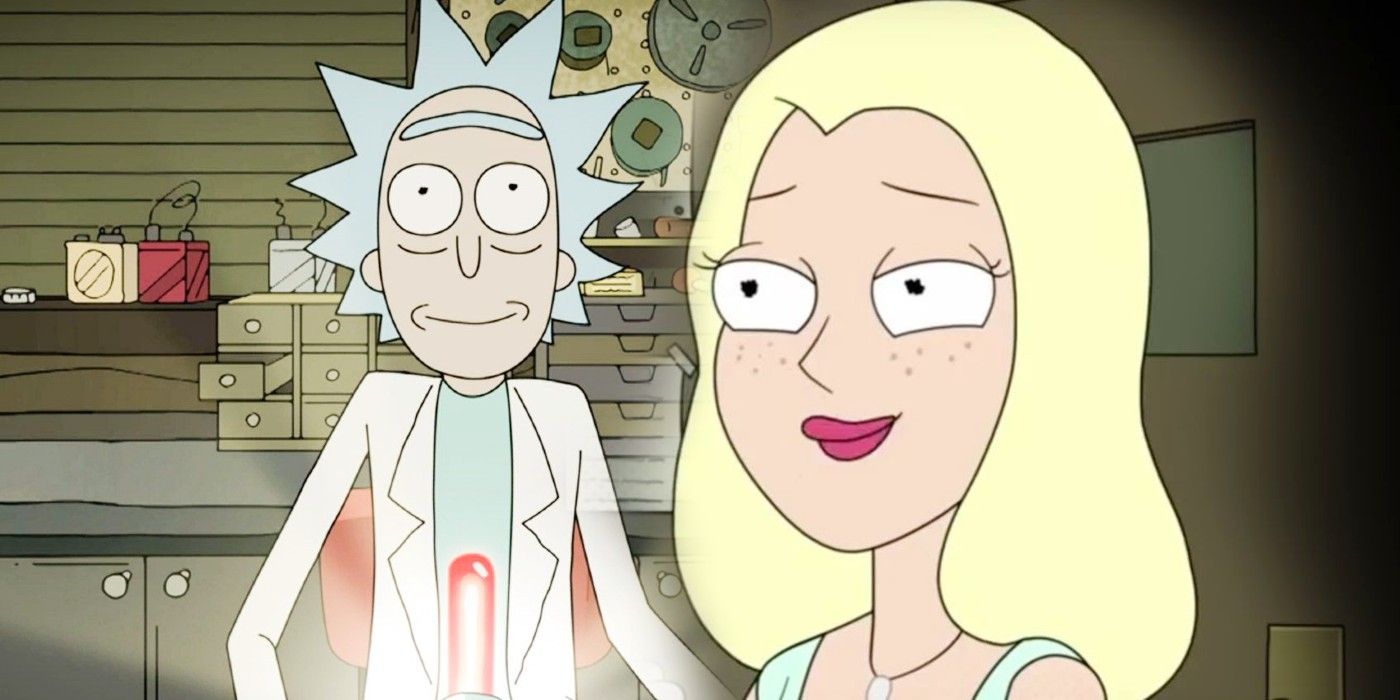 Blended image of Diana and Rick in Rick and Morty