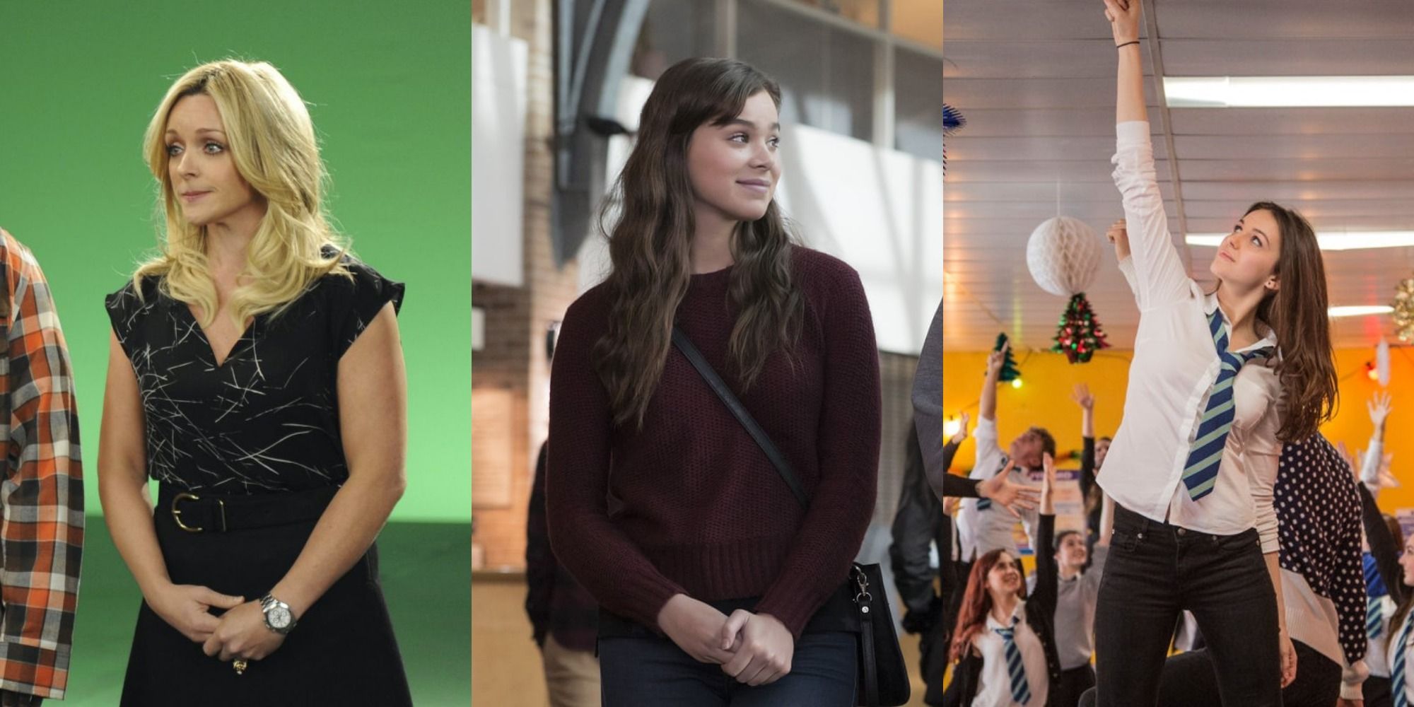Split image of Jenna Maroney in 30 Rock, Nadine Franklin in The Edge of Seventeen, and Anna in Anna and the Apocalypse