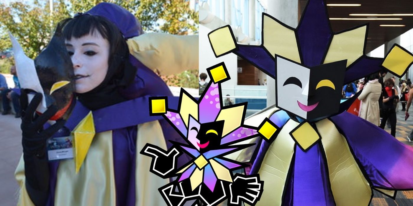 Cosplay of Dimentio from Super Paper Mario.