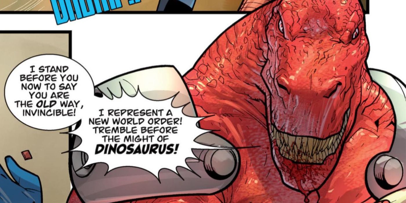 Dinosaurus makes threats in the Invincible comics.