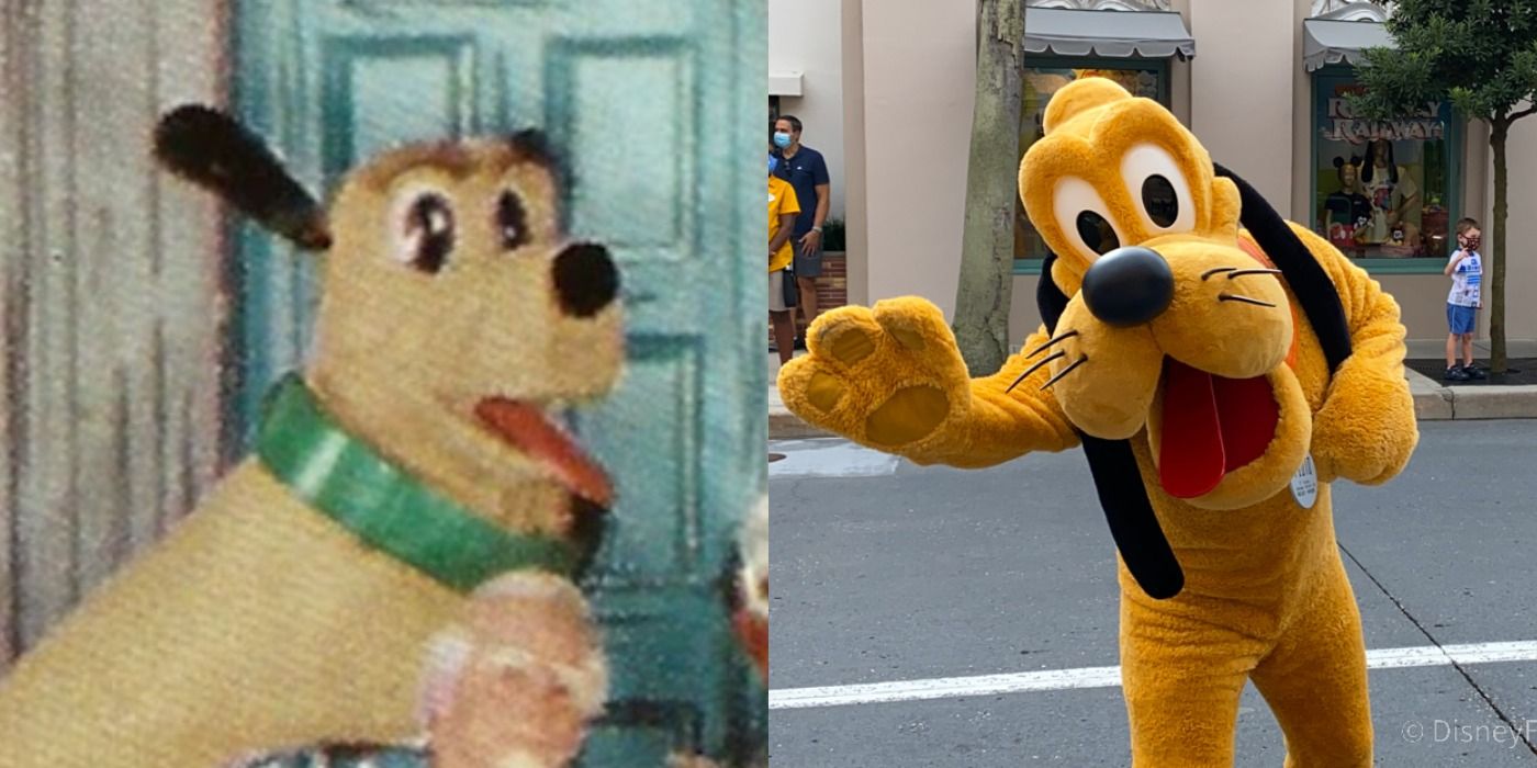 Pluto&rsquo;s before and after appearances at the Disney Parks