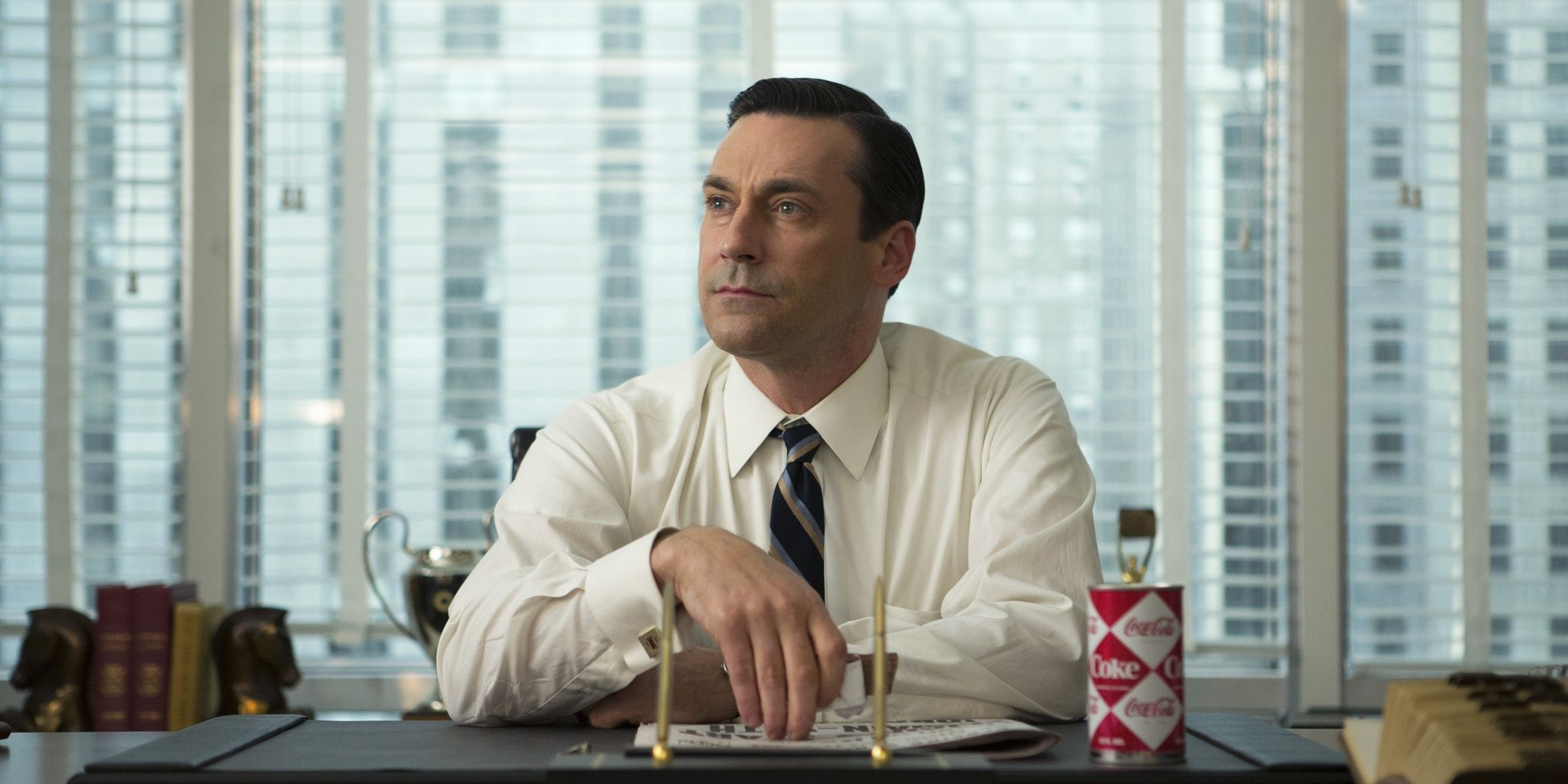 Don Draper sat at his office in Mad Men
