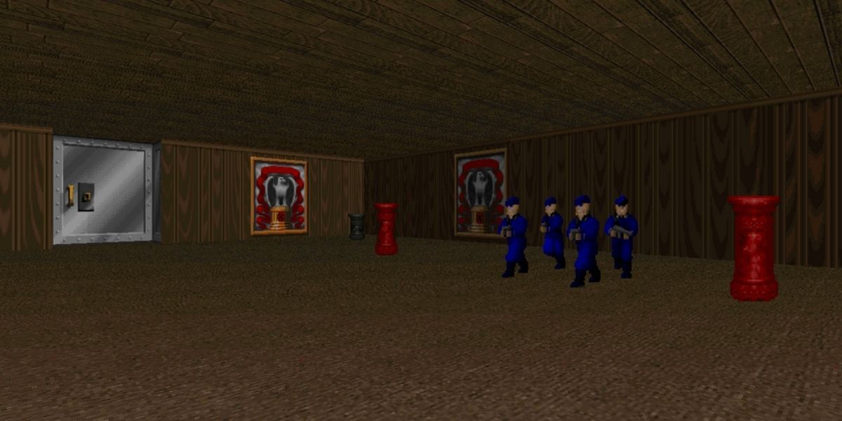 The secret Wolfensetein-inspired room in Doom II