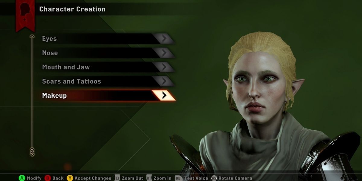 Creating a female elf Inquisitor in Dragon Age Inquisition.