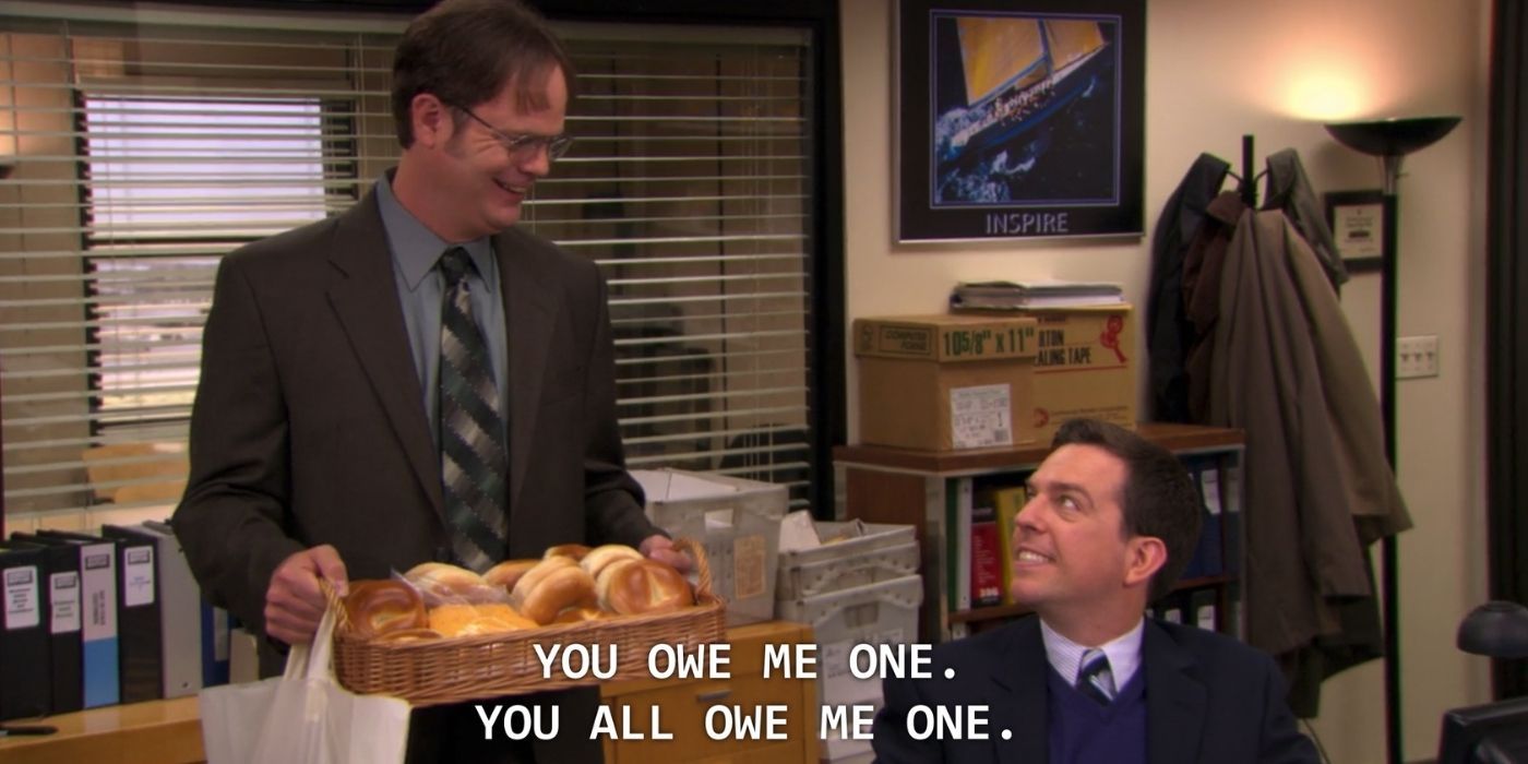 Dwight offers Andy bagles on The Office