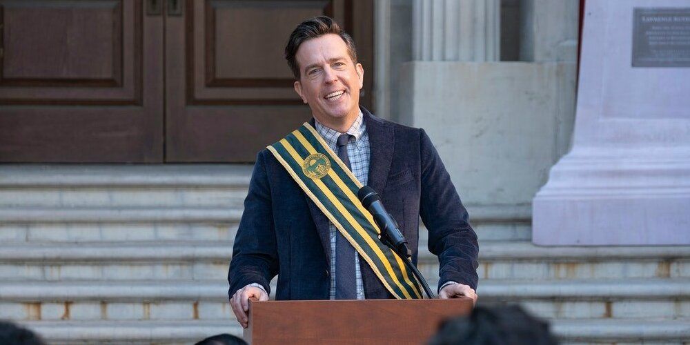 Ed Helms as Nathan in Rutherford Falls.