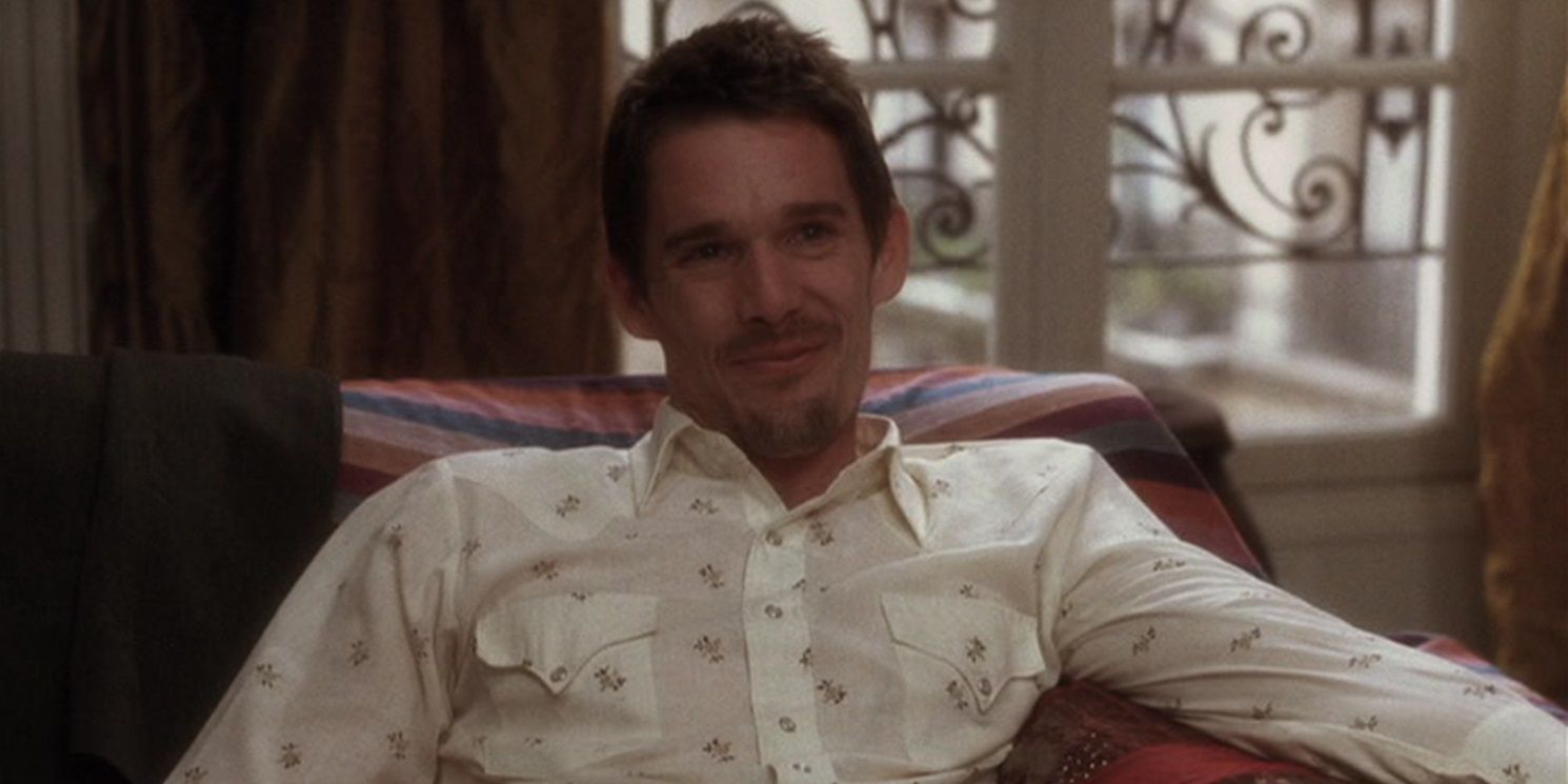 Jesse smiling at the end of Before Sunset.