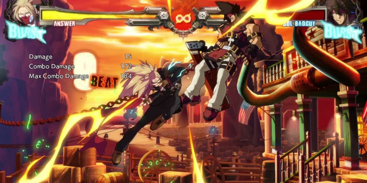 An example of combo execution in Guilty Gear.