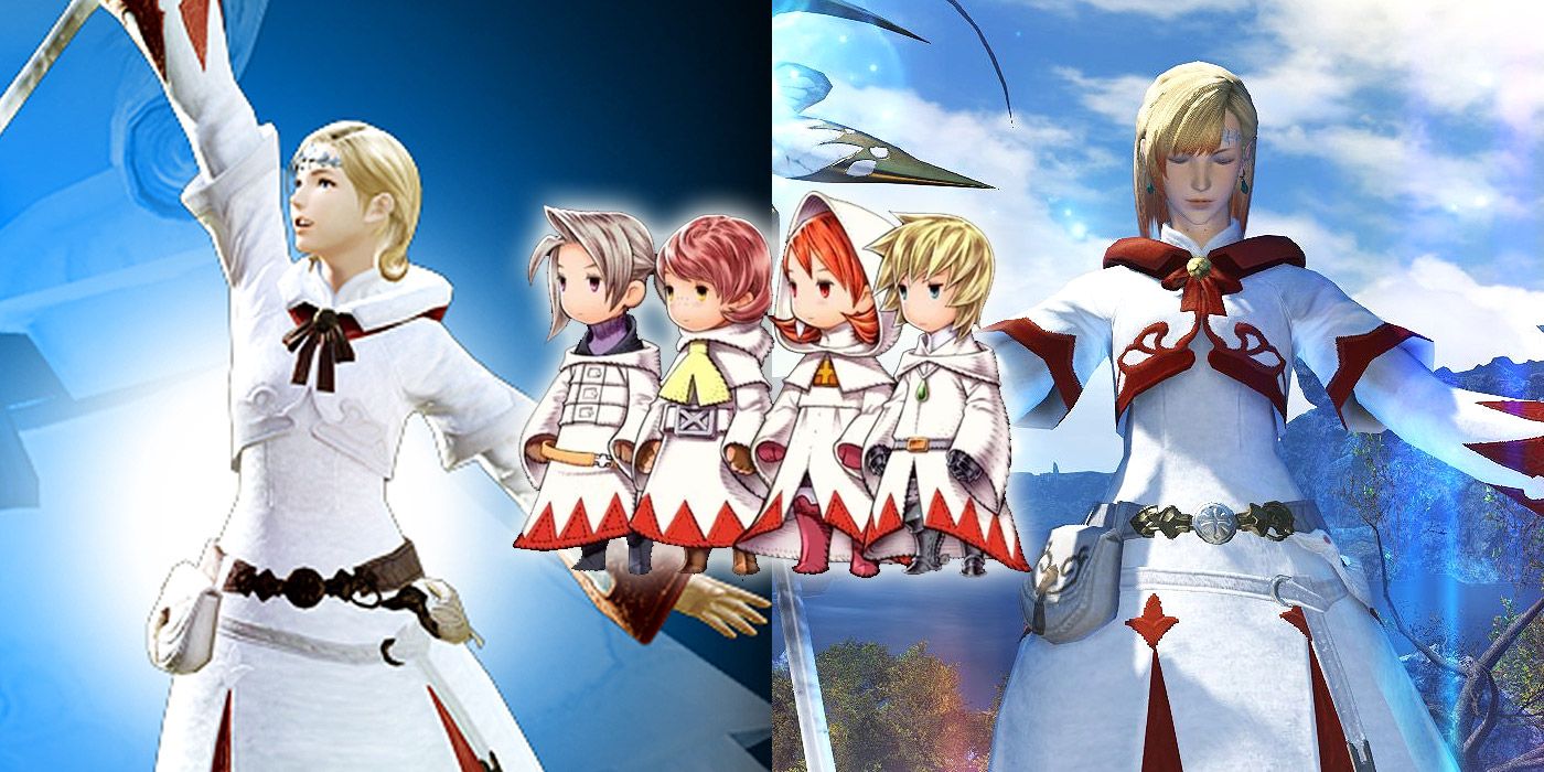 Split image of White Mages in Final Fantasy